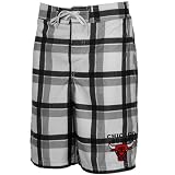 Chicago Bulls Plaid Print Swim Trunks