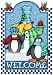 Christmas Penguins House Flag