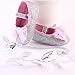 Voberry® Newborn Baby Toddlers Girls Bling Soft Soled Anti-Slip Crib Shoes with Free Hairband ( 6~9 Month, Silver)