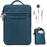 SumacLife Navy Blue Premium Protective Nylon Sleeve Carrying Case with Handle for Newest 2011 Amazon Kindle and Kindle Touch 3G 6-inch e-Ink Display e-Reader (Fits all 2011 Kindle e-Reader) + White Stereo Earphones with 3.5mm Headphone Jack