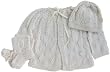 Handmade Pure Cotton Newborn Baby Sweater, Hat and Booties Set - Natural (100% Hand-knitted) Handmade Pure Cotton Newborn Baby Sweater, Hat and Booties Set - Natural (100% Hand-knitted)