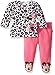 Disney Baby Girls' Minnie Mouse Fleece Jacket and Pant Set, Pink, 6-9 Months
