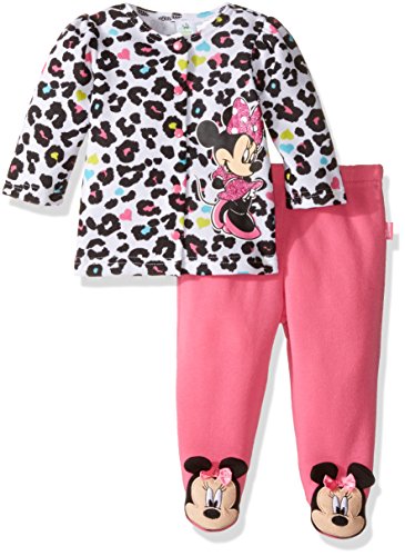 Disney Baby Girls' Minnie Mouse Fleece Jacket and Pant Set, Pink, 6-9 Months