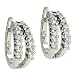 2 Row Shared prong Set Diamond Hoop Earrings .97cttw