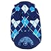 PanDaDa Small Pet Dog Plaid Style Sweater Knitwear Coat Apparel Dark Blue XXS