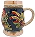 Beer Steins With Lid & Handle - 0.7 L Oktoberfest Beer Mug For Men & Women, German Harvest Scene Hand Painted Bier Krug, Jarras de Cerveza Ceramic Stein, Gift for Beer Lovers, Oktoberfest Haus