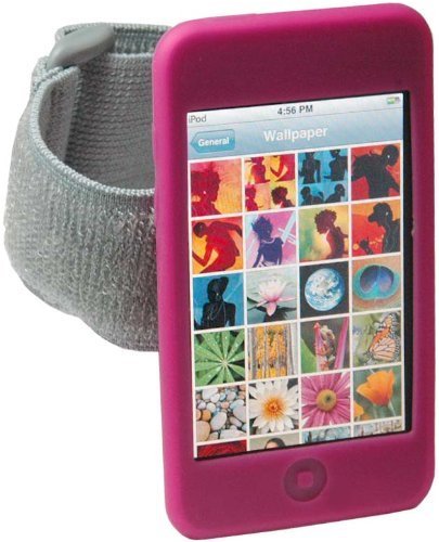 Pink Silicone Skin Case + Armband for Apple iPod Touch 2nd Gen