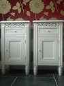 Pair of Belgravia Shabby Chic White One Drawer Bedside Cabinets