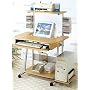 Modern Metal/Wood Computer Workstation Desk w/Keyboard Tray