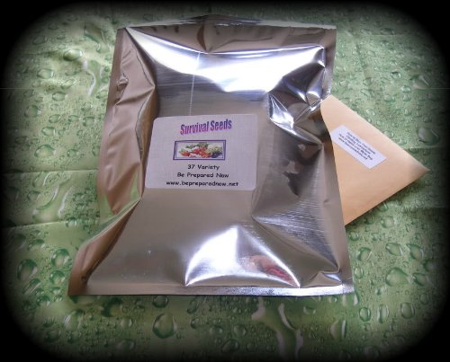 Emergency Food Survival Seed Non-gmo Non-hybrid Survival Seeds Non-Hybrid 37 Varieties of Survival Vegetable Seeds Heirloom The Real Survival Seeds packed in resealable Mylar Bag Non GMO