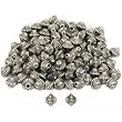 100 Antique Silver Tone Bicone Beads Jewelry Beading