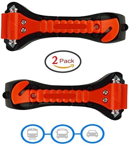 (Big)2 Pack of LOYMR Car Safety Antiskid Hammer - Auto Safety Seatbelt Cutter Glass Window Punch Breaker Emergency Rescue Disaster Escape Tool - Must-Have Life Saving Survival Kit by LOYMR
