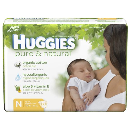 Huggies Pure And Natural Newborn Diapers 60ct