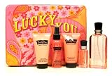 Lucky You By Lucky Brand For Women. Gift Set ( Eau De Toilette Spray 3.4 Oz + Eau De Toilette Spray 0.5 Oz +  Bath + Shower Gel 2.5 Oz + Body Lotion 2.5 Oz + Body Mist 1.7 Oz )