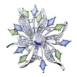 Vintage Green Purple Flower Brooches & Pins