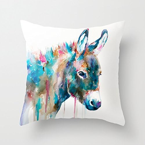 Funny Wholesale Donkey funny canvas Cotton Linen Decorative Throw Pillow Cover Cushion Cover 18 X18 inch cushion.