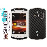 Skinomi TechSkin – Black Carbon Fiber Film Shield & Screen Protector for Sony Ericsson Live with Walkman + Lifetime Replacements
