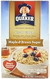 Quaker Instant Oatmeal, High Fiber, Maple Brown Sugar, 1.58 Ounce Packet, 8 Count, (Pack of 4)