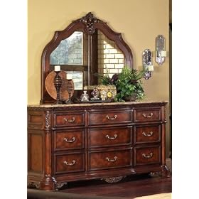 Newcastle Dresser With Marble Top And Mirror