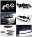 Accord Halo Projector Headlights Signal Black+LED Running Fog Lamps