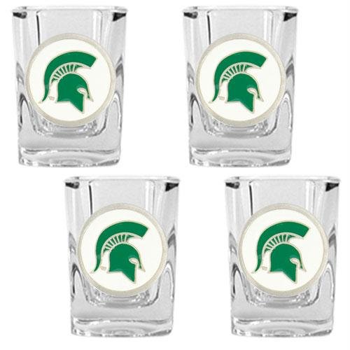 NCAA Michigan State Spartans Four Piece Square Shot Glass Set