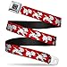 Buckle-Down Seatbelt Belt - Dalmatians Running/Paws Reds/White/Black - 1.5