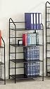 Book Shelf/Bookcase in Black Metal Frame with 4 Tiers of Shelving