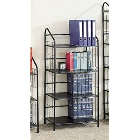 Four Tier Bookcase In Black Metal by Cross