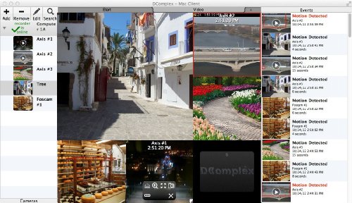 DComplex IP Camera Recorder - Video Surveillance Security Software System - Video Monitoring and Recording IP/Network Cameras on Apple Mac Computers with Remote Access from Mac, PC, iPhone and Motion Detection Notifications on iPhone. License Key for 1 Camera.