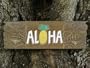 "ALOHA" PINEAPPLE ANTIQUE FINISH - 24" - TIKI SIGN BAR DECOR