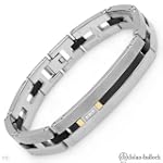 SAVE $180 - DOLAN BULLOCK High Quality Brand New Gentlemens Bracelet With Genuine Diamonds Well Made in 18K Yellow Gold, Stainless steel and Titanium. Total item weight 56.5g Length 8.5in - Certificate Available. $45.00