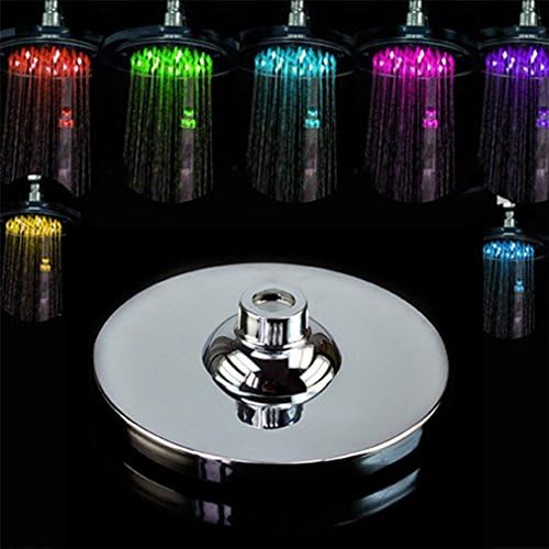 8Inches inch RGB LED Light Stainless Steel Rain Bathroom Rainfall Shower Head New