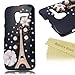 Mavis's Diary for Motorala Moto X Phone 3D Handmade Crystal Flower Eeffel Tower Pearl Bling Diamond Design Hard Cover Case with Soft Clean Cloth - Black