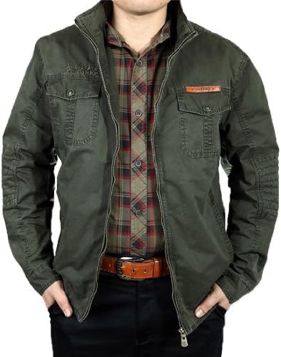 Wantdo Casual Cotton Lightweight Jacket Ourwear Dark Army Green