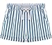 QZUnique Women's Plus-Size Casual Elastic Waist Striped Shorts