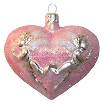 Glass Ornament Angel of Love in Pink