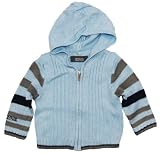 Kenneth Cole Reaction - Layette Boy's Stylish Blue Hooded-Front Zipped Sweater 3/6M 6/9M