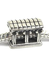.925 Sterling Silver " Olympics Building " Bead Compatible with Pandora Chamilia Kay Troll Bracelet