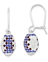 Sterling Silver Swarovski Elements Buffalo Spirit Football Earrings