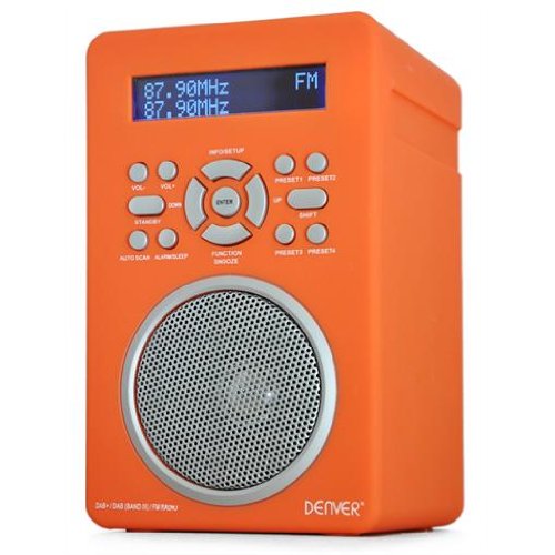 Denver DAB Portable Digital Radio Alarm System AUX MP3 - Orange Denver DAB Portable Digital Radio Alarm System AUX MP3 - Orange
