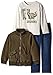 Kids Headquarters Little Boys' Jacket with Dino Hooded Tee and Pants