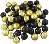 Review CMI  / Club Pack of 60 Black & Gold Shatterproof Christmas Ball Ornaments 2.5