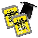 Accessory Power 2 PACK of 2 GB / 2048 MB Secure Digital SD Card Use w/ Digital Cameras , Camcorders, MP3's & Your Nintendo Includes Scratch Guard Bag