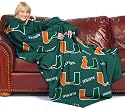 Miami Florida Hurricanes Adult Comfy Throw Blanket with Sleeves