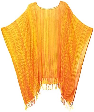 Lifestyle Batik Women's Plus Size Fiesta Stripe Tie Dye Tunic Top 4X 5X 02 Orange