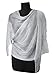 MissShorthair Womens Wedding Evening Wrap Shawl Glitter Metallic Prom Party Scarf with Fringe(Silver Grey)