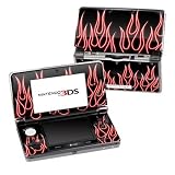 Red Neon Flames Design Decorative Protector Skin Decal Sticker for Nintendo 3DS Portable Game Device