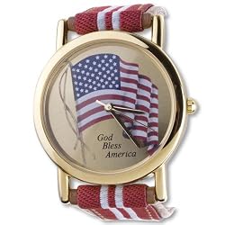 Pugster Usa Flag Murano Millefiori Watch Wrist