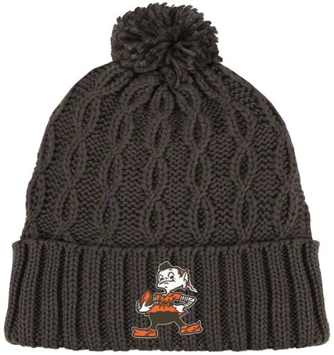 Cleveland Browns Women's Knit Hat: Retro Pom Cuffed Knit Hat