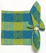 Durable Hand Woven Jacquard 100% Cotton Blue and Yellow Circles Napkins 22x22 Inches Set of 12
